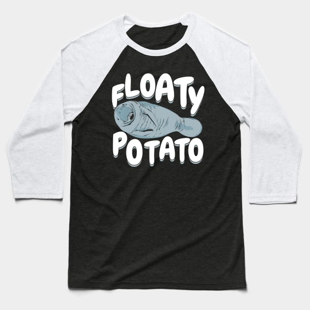 Floaty Potato Manatee Animal Lover Gift Baseball T-Shirt by Dolde08